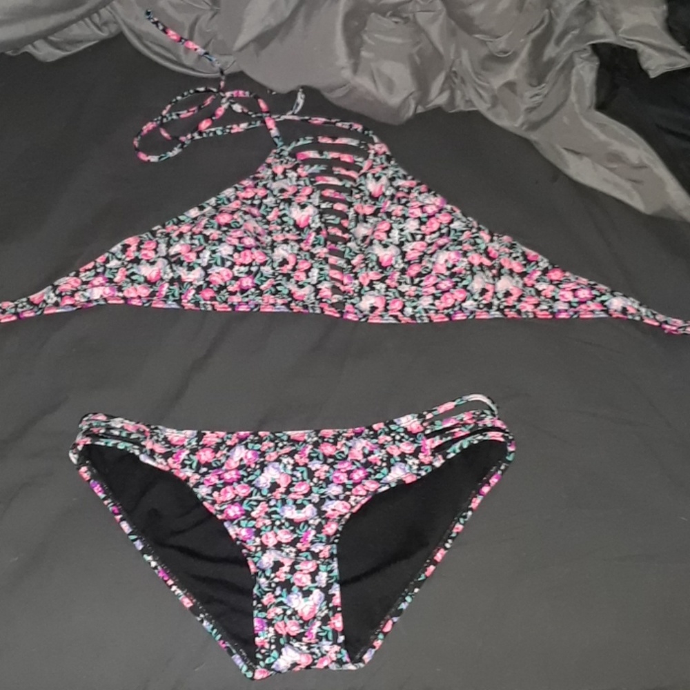 Floral two piece bathing suit
